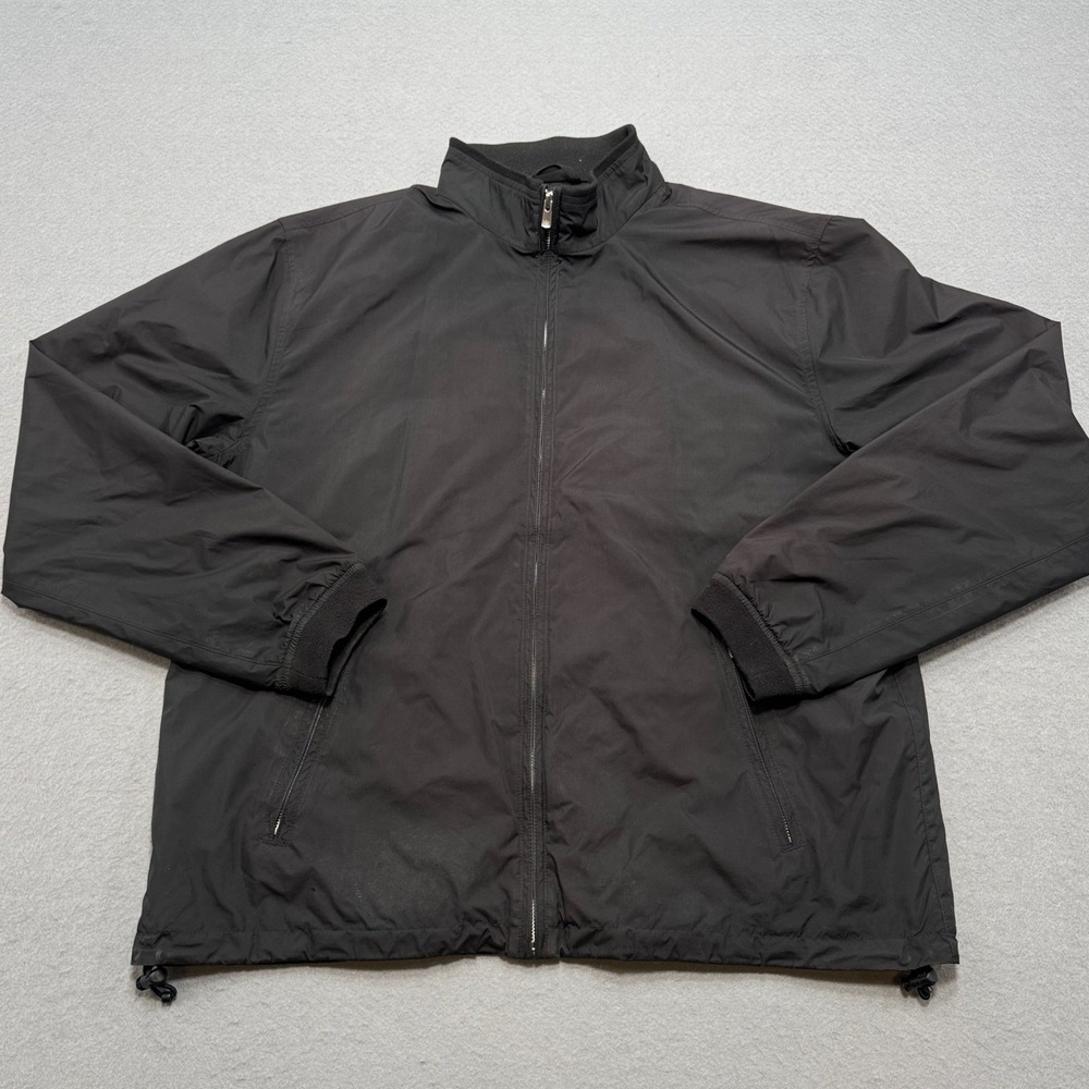 Peter Millar Track Jacket Men's Large Black Lined Lightweight Windbreaker Biker